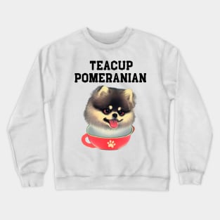 Adorable and Cute Teacup Pomeranian Puppy Fluffy Pomeranian Dog Owner Crewneck Sweatshirt